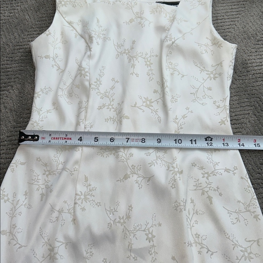 Jodi Kristopher Vintage Ivory Floral Cocktail Mini Dress Size 3/4 XS - Picture 12 of 12